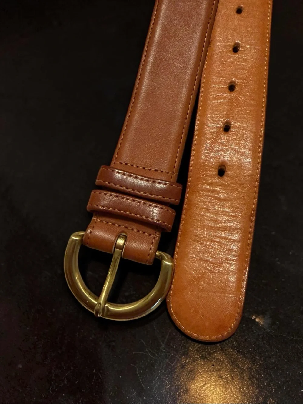 VTG Coach Legacy 8500 British Tan Genuine Leather Belt with Solid Brass Buckle